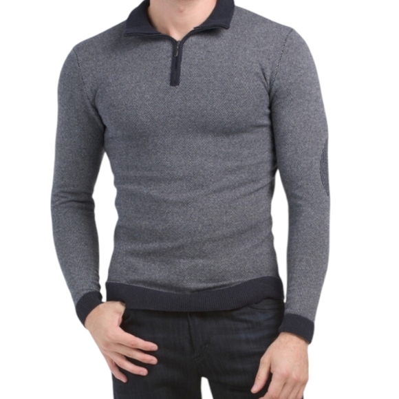Progetto Uomo XL Old Money Ivy League Preppy Wool Cashmere Quarter-Zip Sweater - Picture 1 of 9